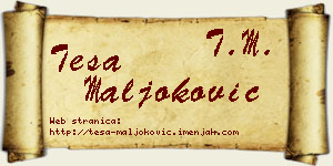 Teša Maljoković vizit kartica